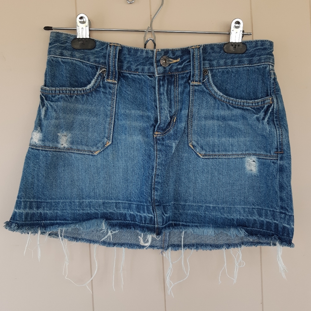 Brody Denim Mini Skirt Size 1 Distressed Jean Skirt Cowgirl Core Festival